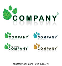 Tree leaf vector logo design, eco-friendly business concept
