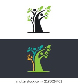 Tree leaf vector logo design eco friendly concept