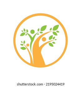 Tree leaf vector logo design eco friendly concept