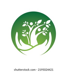 Tree leaf vector logo design eco friendly concept