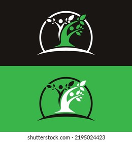 Tree leaf vector logo design eco friendly concept