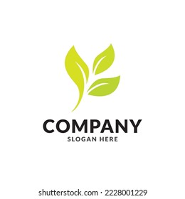 Tree leaf vector logo design, eco friendly concept.