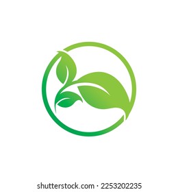 Tree leaf vector logo design, eco friendly concept