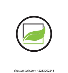 Tree leaf vector logo design, eco friendly concept