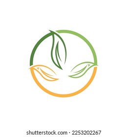 Tree leaf vector logo design, eco friendly concept