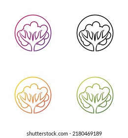 Tree leaf vector logo icon set