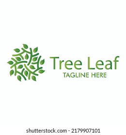 Tree leaf vector logo. Nature trees vector illustration logo design