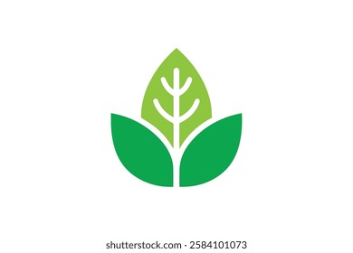 tree leaf vector silhouette isolated in white background