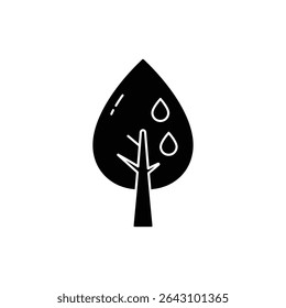 Tree Leaf with Water Droplet for Freshness and Nature's Purity
