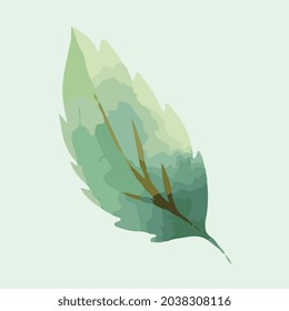arte vectorial de la acuarela de la hoja de árbol