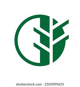 tree with leafless branches in a circle logo Art and vector