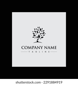 Tree, leafs and hands logo vector volunter, charity, team, foundation, philanthropy, family logo editable