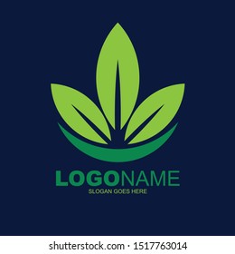 Tree leafs on bowl logo
