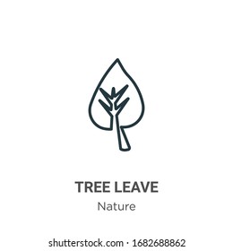 Icono del vector de contorno de abandono del árbol. Icono de abandono de árbol negro en línea delgada, ilustración de elemento simple vector plano del concepto de naturaleza editable trazo aislado en fondo blanco