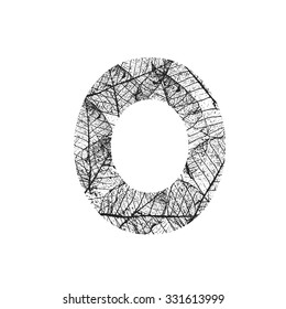 Tree Leave skeleton alphabet letters font, Vector Illustration