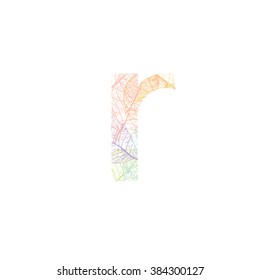 Tree Leave skeleton alphabet letters font, Vector Illustration