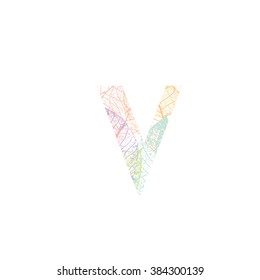 Tree Leave skeleton alphabet letters font, Vector Illustration
