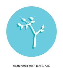 Tree with leaves badge icon. Simple glyph, flat vector of web icons for ui and ux, website or mobile application
