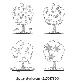 1,535 Four Seasons Tree Black And White Images, Stock Photos & Vectors ...