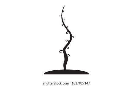 Tree with leaves foliage icon flat style vector illustration.