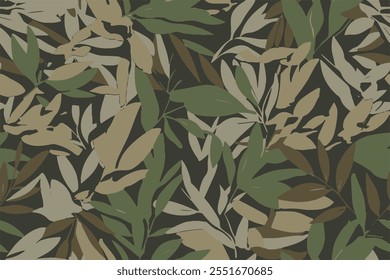 Tree leaves forest camouflage seamless pattern design pattern for hunting and military uniform. Hunting camouflage