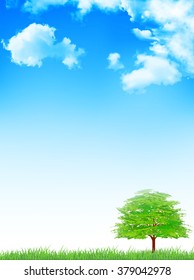 Tree leaves fresh green background