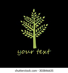 tree leaves green branch background vector design