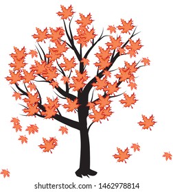 Tree with leaves. Tree icon isolated on white background. Tree simple sign icon. Tree with autumn leaves. copy space badge