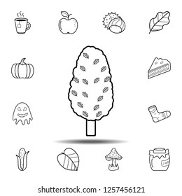 Tree with leaves icon. Simple outline vector element of Autumn icons set for UI and UX, website or mobile application