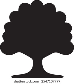 Árbol con el icono de las hojas Ilustración vectorial