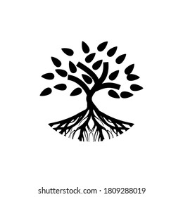 ilustración vectorial de iconos de árbol y hojas