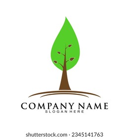 Tree leaves illustration vector logo