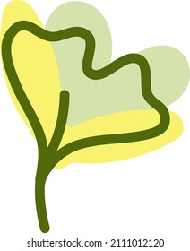 Hojas de árbol, ilustración, vector sobre un fondo blanco.