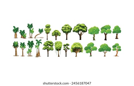 tree with leaves isolated vector icon