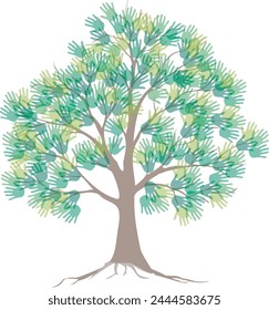 tree with leaves like hands