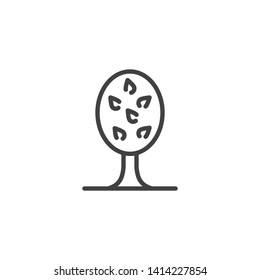 Tree with leaves line icon. linear style sign for mobile concept and web design. Park tree outline vector icon. Nature symbol, logo illustration. Vector graphics