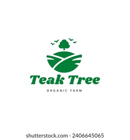 Tree with Leaves logo design icon 