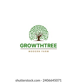 Baum mit Leaves Logo-Design-Symbol 