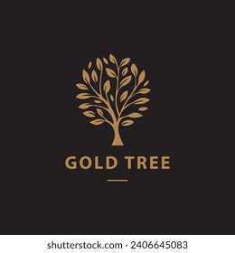 Tree with Leaves logo design icon 