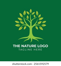 Tree with leaves logo icon illustration