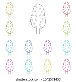 Tree with leaves multi color icon. Simple thin line, outline vector of Autumn icons for UI and UX, website or mobile application