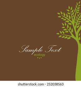 tree with leaves on brown background