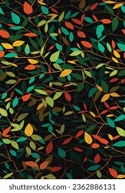 Tree leaves pattern vector classic