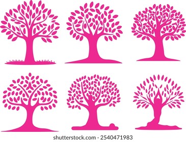 Árbol con la ilustración del Arte vectorial de la silueta de las hojas