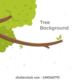Tree leaves vector cartoon. Tree cartoon background with copy space. Detailed vector illustration isolated on white background. Vector illustration of green cartoon tree