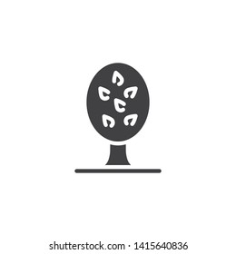 Tree with leaves vector icon. filled flat sign for mobile concept and web design. Park tree glyph icon. Symbol, logo illustration. Vector graphics