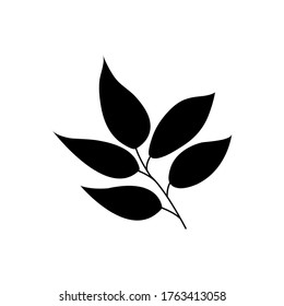 Tree leaves vector illustration on white background and color editable 