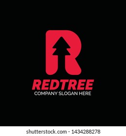 tree letter R logo design inspiration - vector
