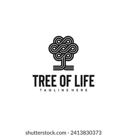 tree of life abstract illustration vector logo. modern, minimalist, elegant
