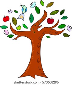 Tree of Life. A colorful, stylized and simple illustration ready for you to edit.